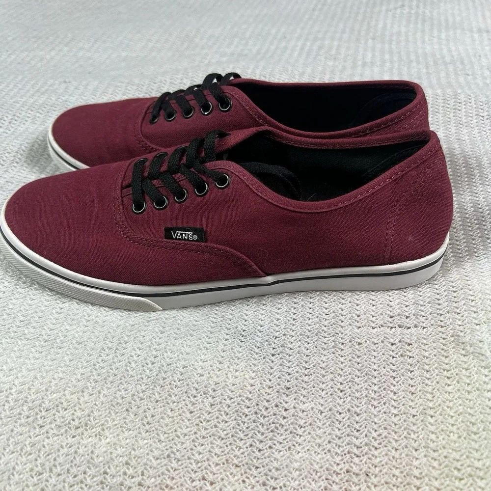 Vans Canvas Lace Up Sneakers Womens 8 Burgundy‎ Skateboard Casual Comfort Shoes